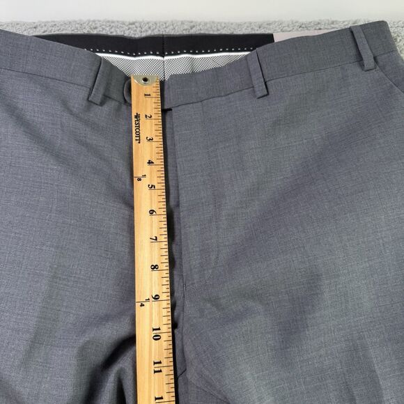 John Varvatos USA Pants‎ Mens 38 Gray Wool Blend Dress Slacks Unhemmed NWT - Picture 6 of 12